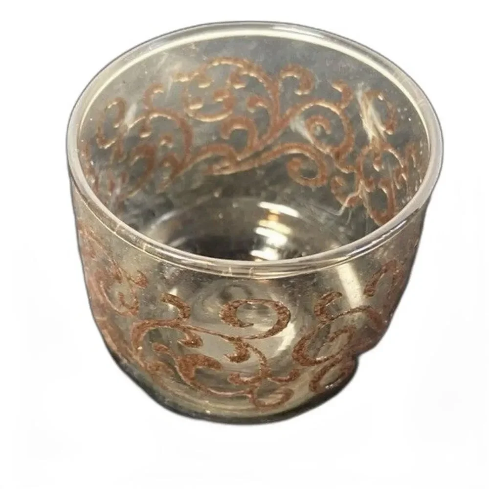 VTG Libbey Prado Pattern MCM Bar Glasses Set of 4 8oz Footed Brown